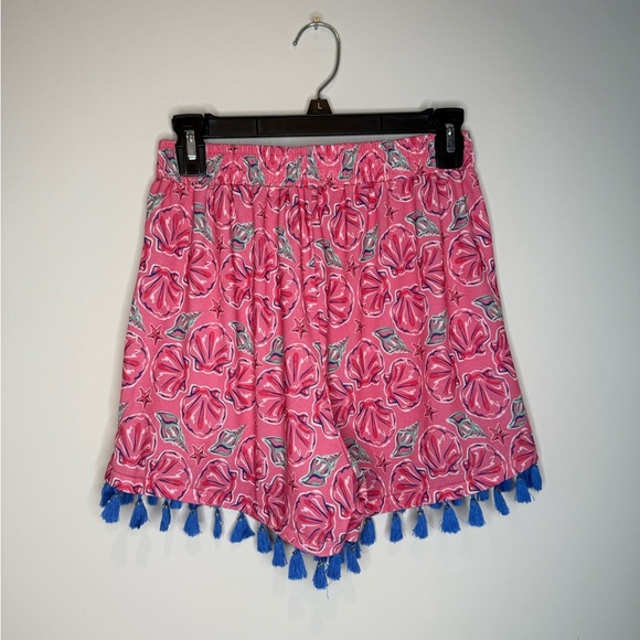 Simply Southern Wilmington Tassel Beach Seashell Printed Pink Shorts - Picture 5 of 6